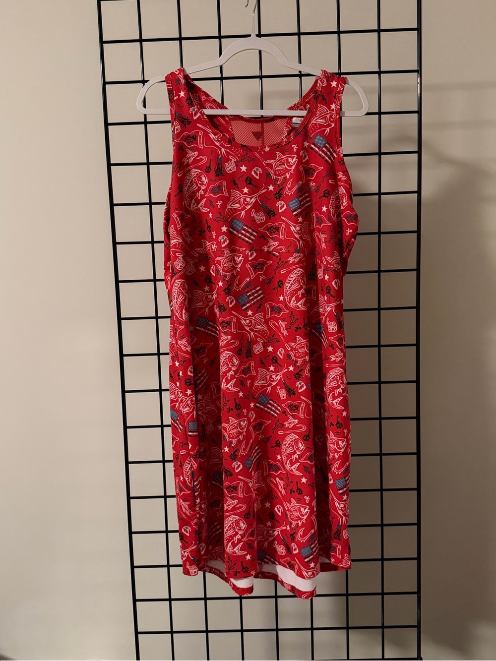 Columbia Red Printed Athletic Tank Mini Dress